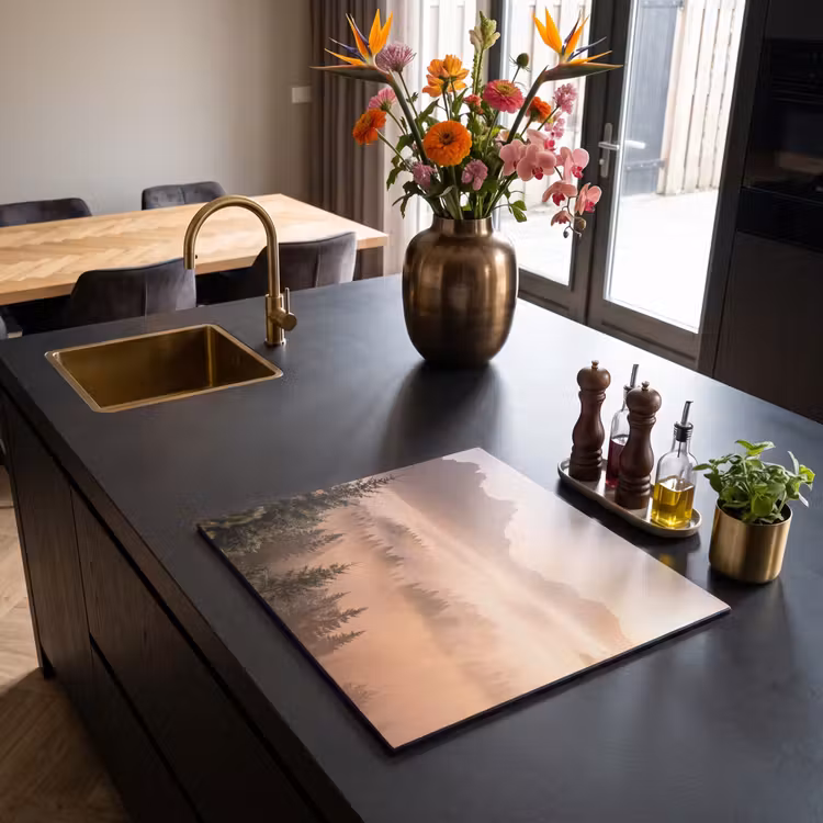 Induction hob protector - Sunlight - Fog - Mountains - Trees — 2