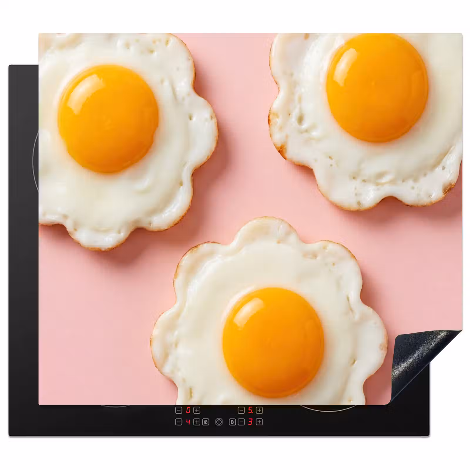 Induction hob protector - Eggs - Flower - Pink — 1