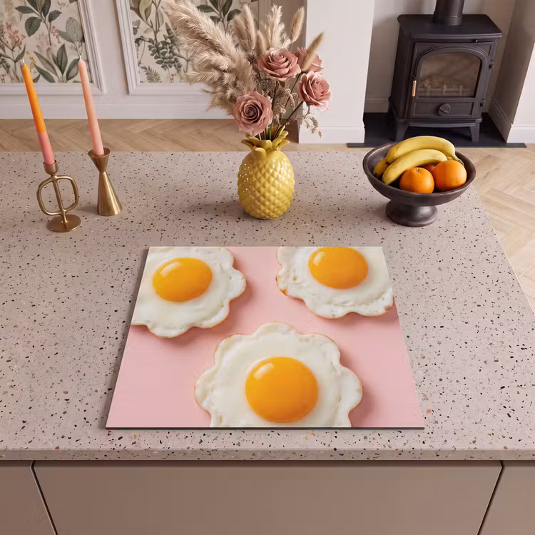 Induction hob protector - Eggs - Flower - Pink — 3