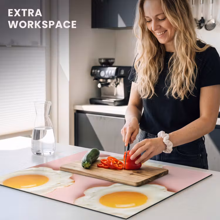 Induction hob protector - Eggs - Flower - Pink — 7