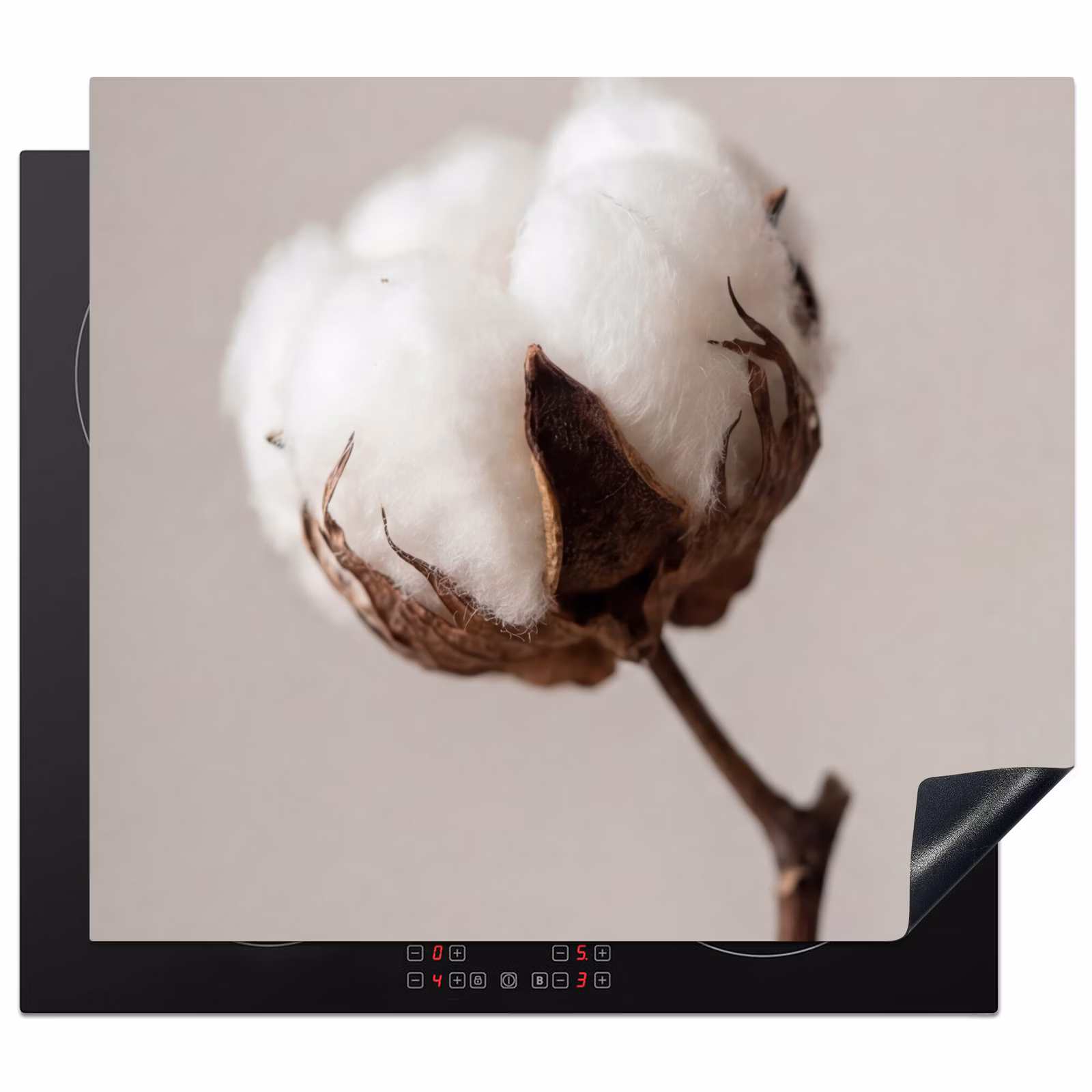 Induction hob protector - Cotton ball - Minimalist - White — 1