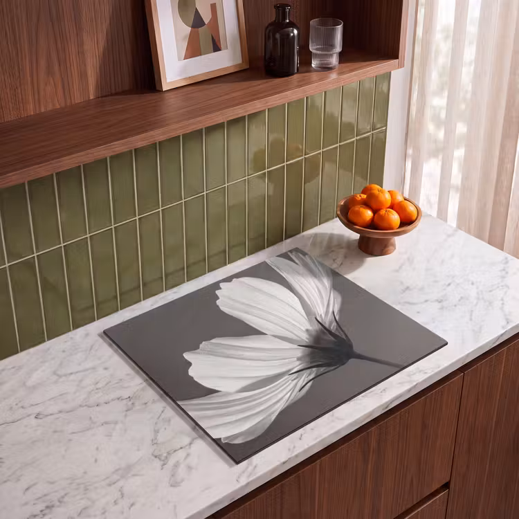 Induction hob protector - Flower - Minimalist - Black - White — 4