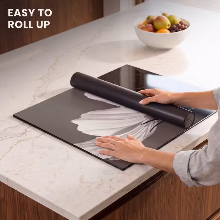 Induction hob protector - Flower - Minimalist - Black - White — 6