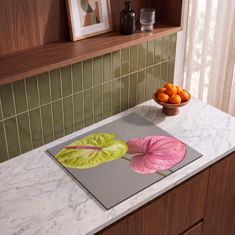 Induction hob protector - Plants - Anthurium - Green - Pink — 4