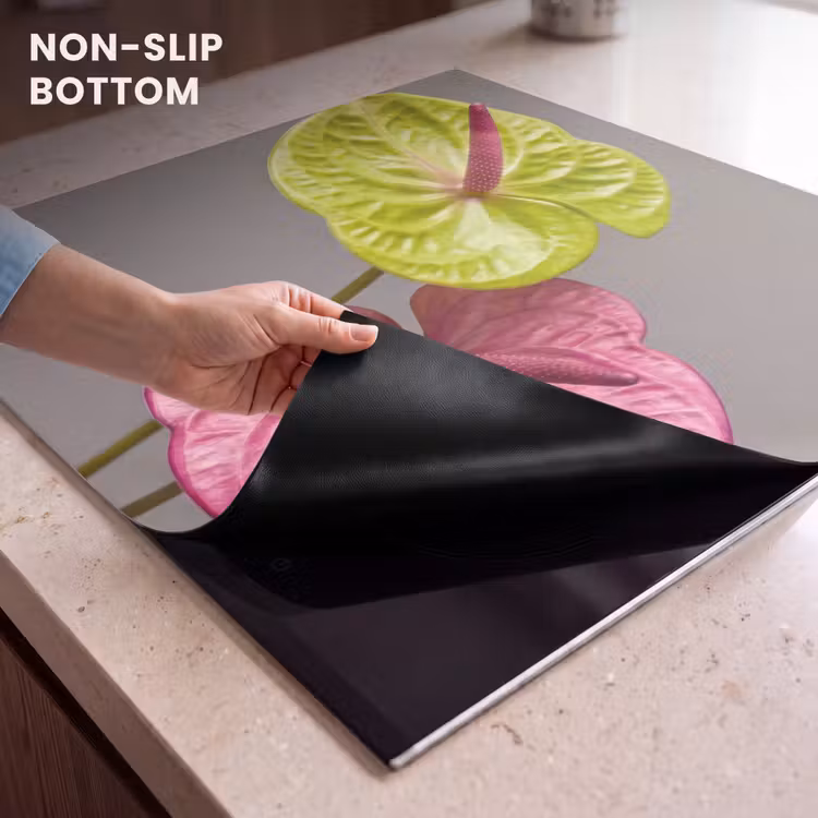 Induction hob protector - Plants - Anthurium - Green - Pink — 5