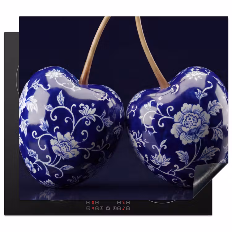 Induction hob protector - Porcelain - Cherry - Delft - Blue — 1