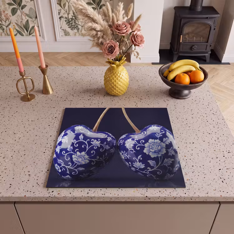 Induction hob protector - Porcelain - Cherry - Delft - Blue — 3