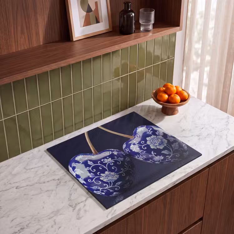 Induction hob protector - Porcelain - Cherry - Delft - Blue — 4