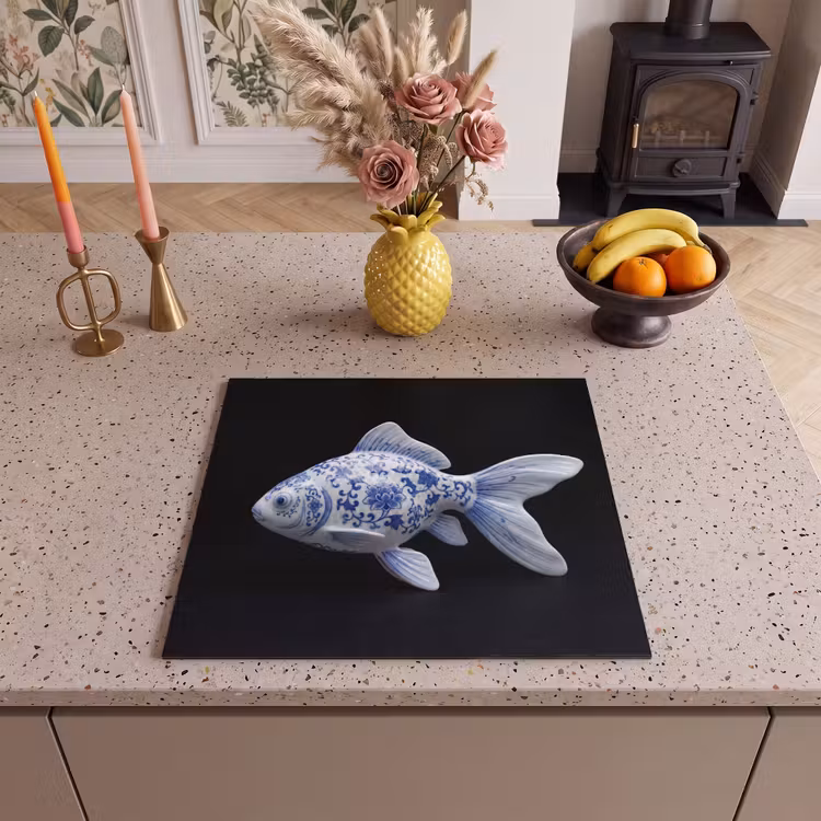 Induction hob protector - Porcelain - Goldfish - Delftware — 3