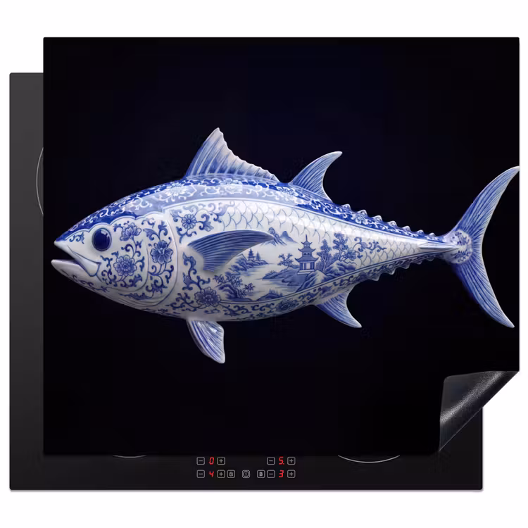 Induction hob protector - Porcelain - Tuna - Delft - Blue — 1