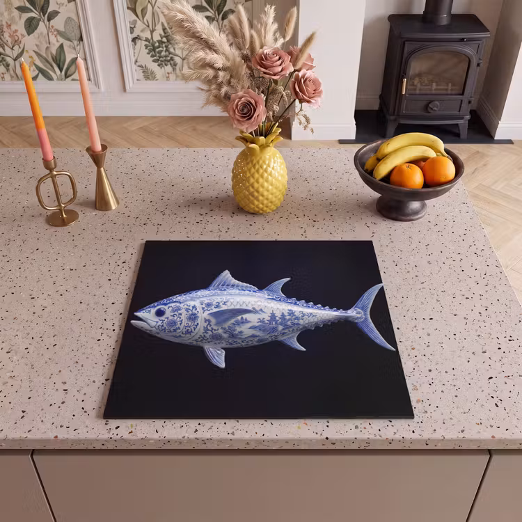 Induction hob protector - Porcelain - Tuna - Delft - Blue — 3