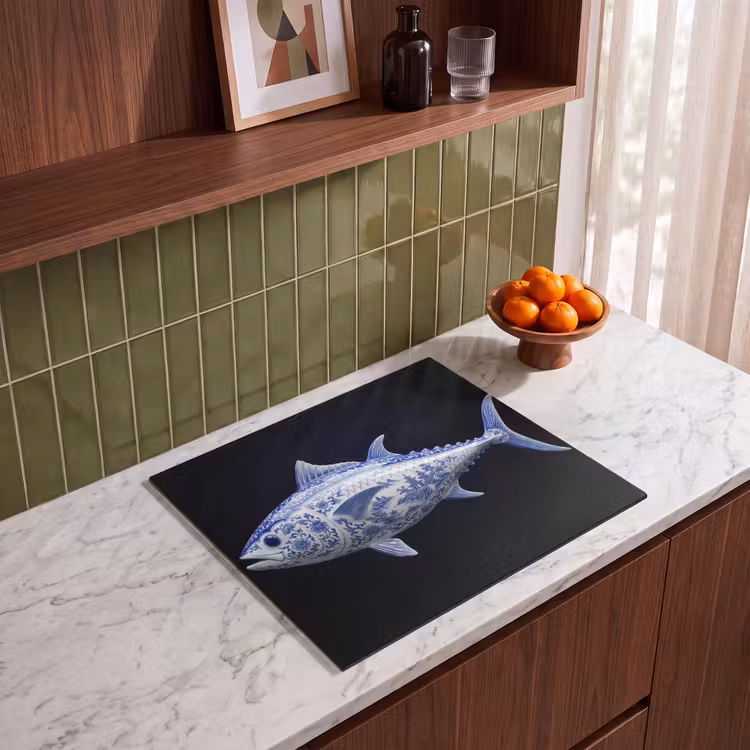 Induction hob protector - Porcelain - Tuna - Delft - Blue — 4