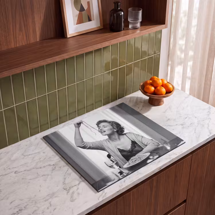 Induction hob protector - Woman - Spaghetti - Black - White — 4