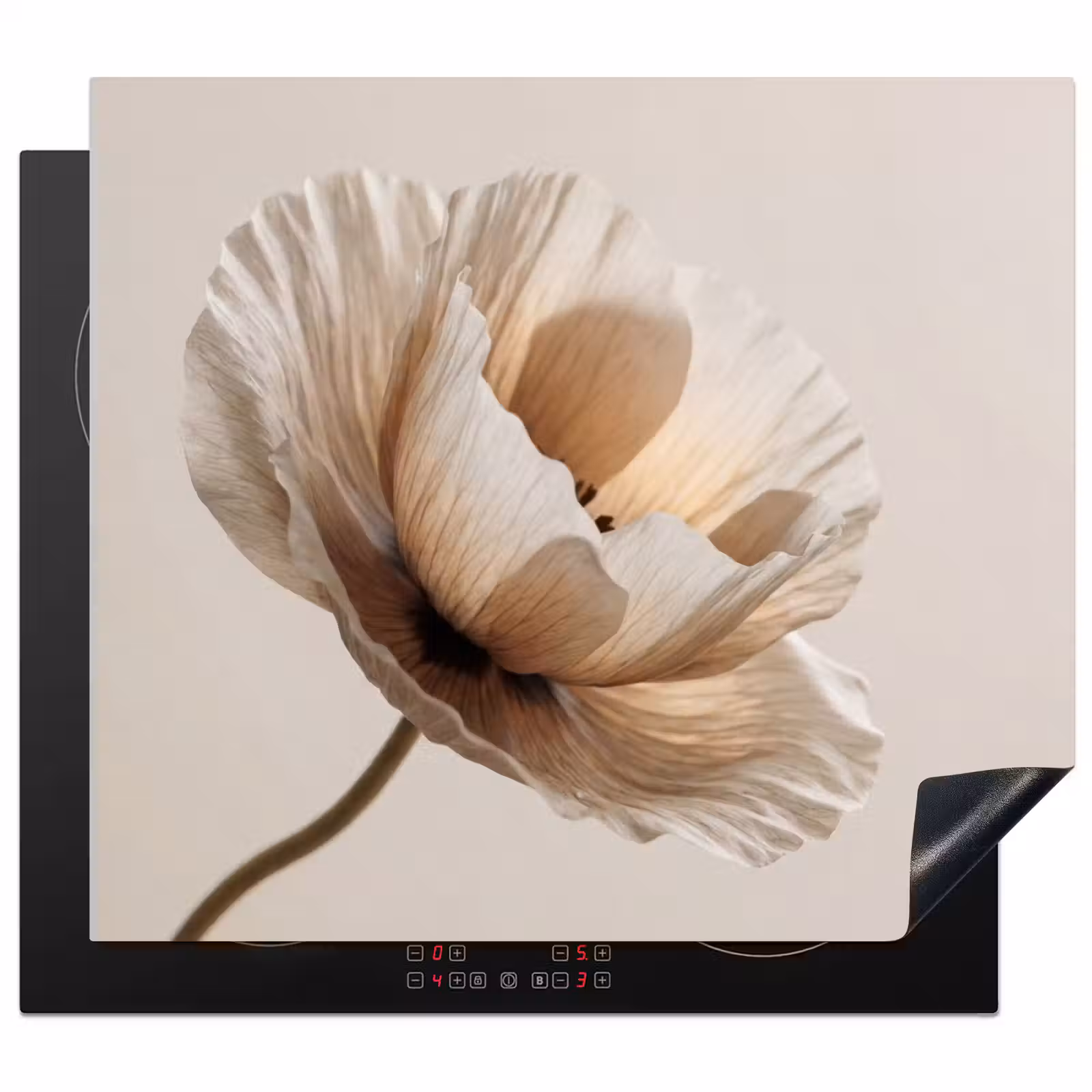 Induction hob protector - Flower - Beige - Cream — 1