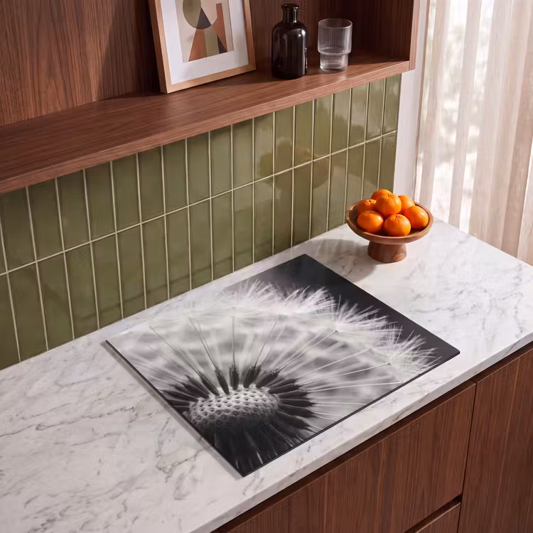Induction hob protector - Dandelion - Black - White — 4