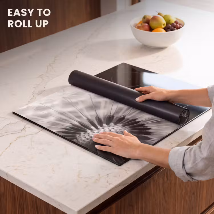Induction hob protector - Dandelion - Black - White — 6