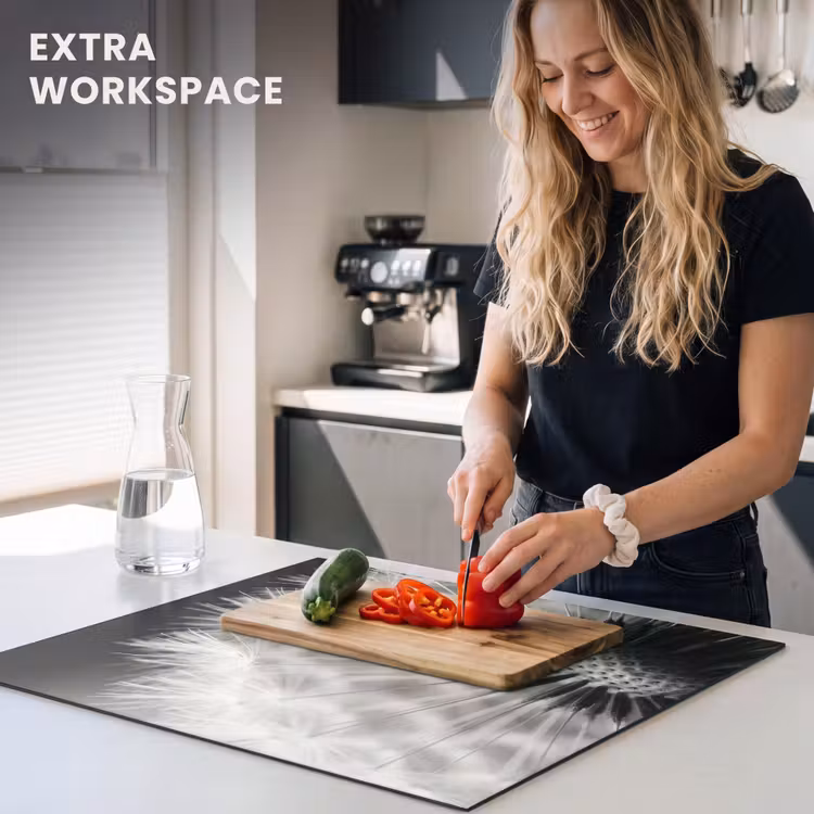 Induction hob protector - Dandelion - Black - White — 7
