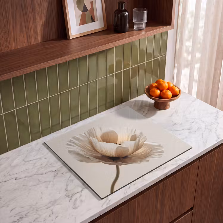 Induction hob protector - Flower - Beige - Cream — 4