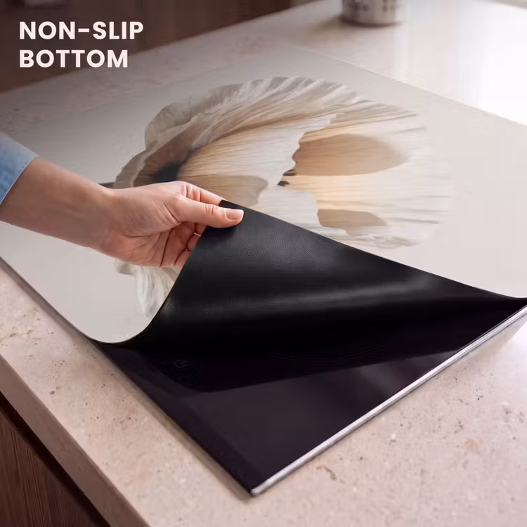 Induction hob protector - Flower - Beige - Cream — 5