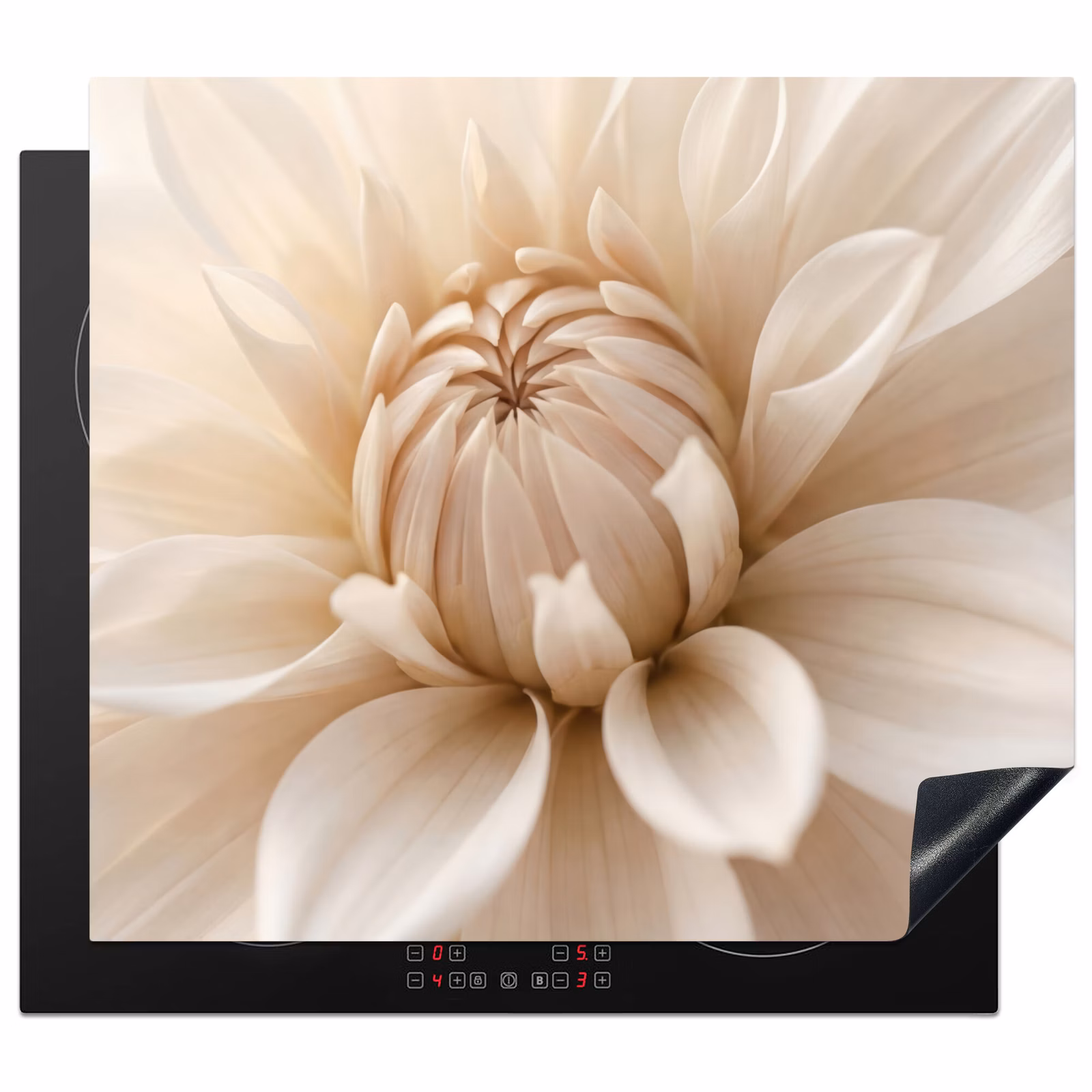 Induction hob protector - Flower - Dahlia - White — 1