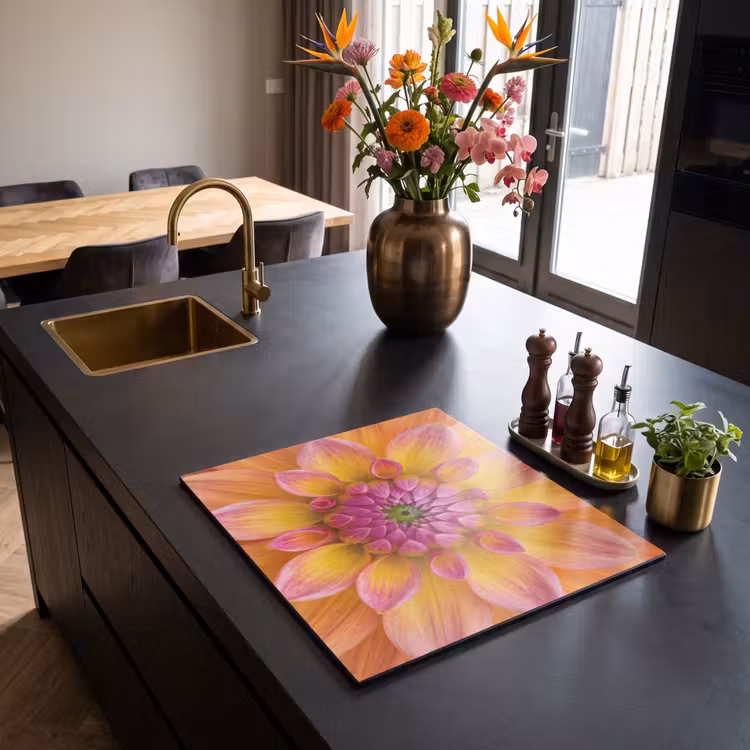 Induction hob protector - Dahlia - Flower - Orange — 2