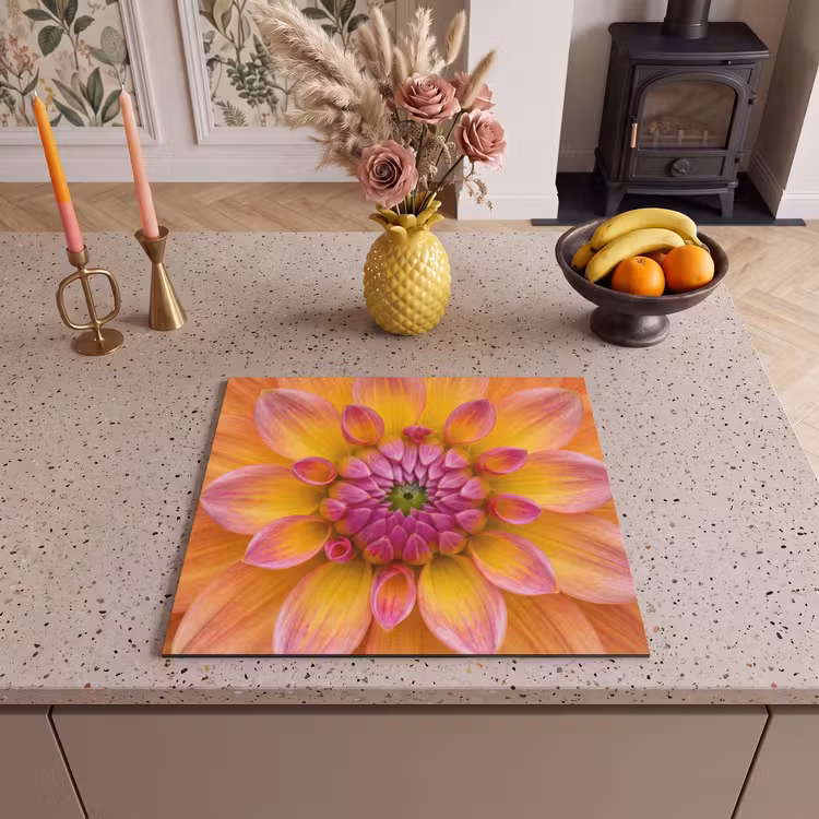 Induction hob protector - Dahlia - Flower - Orange — 3