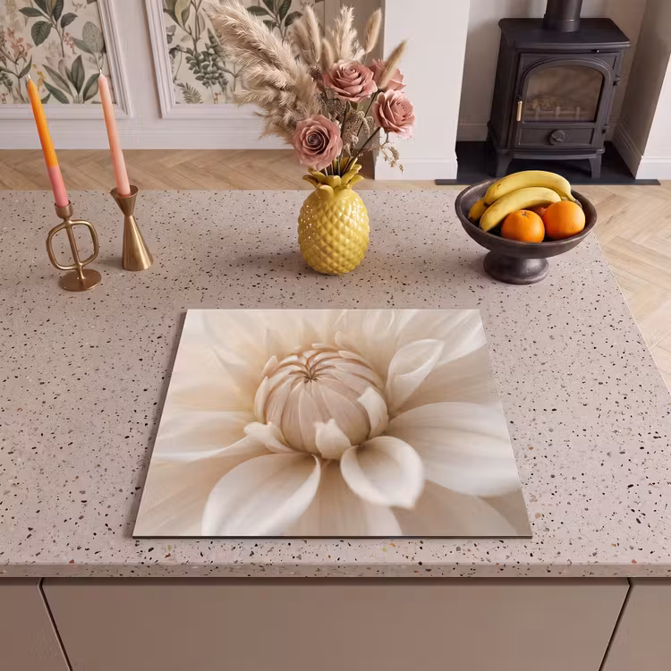 Induction hob protector - Flower - Dahlia - White — 3