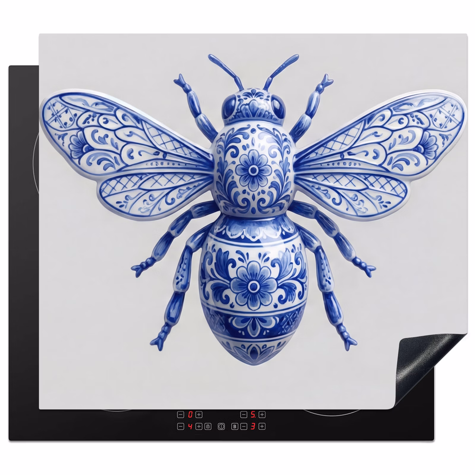 Induction hob protector - Bee - Modern - Delft - Blue — 1