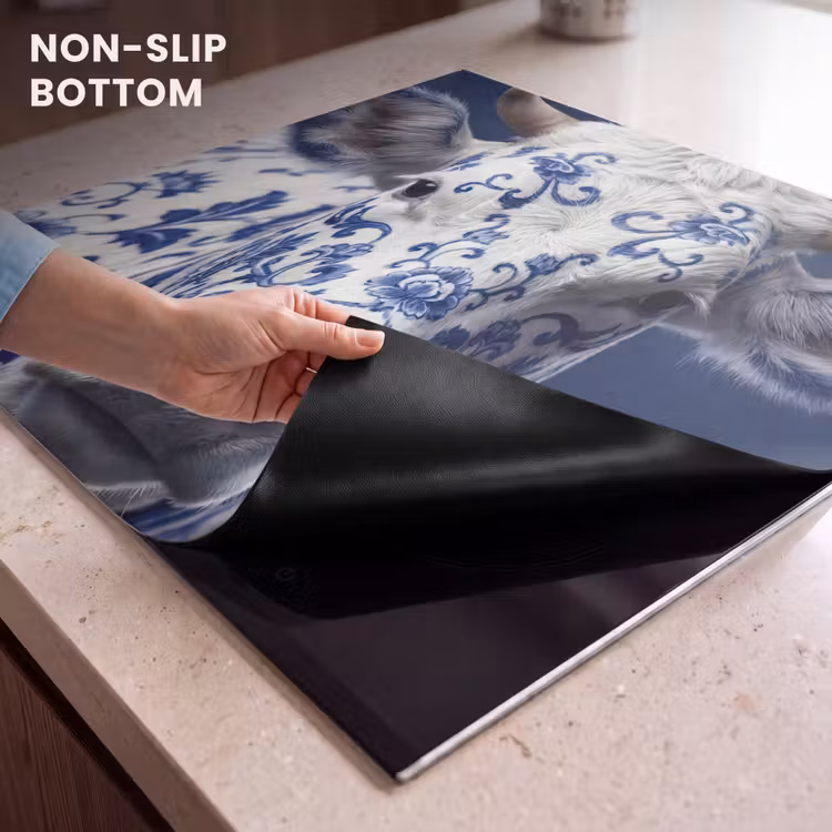 Induction hob protector - Cow - Delft - Blue - Artistic — 5