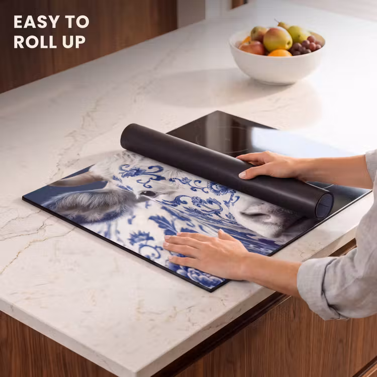 Induction hob protector - Cow - Delft - Blue - Artistic — 6