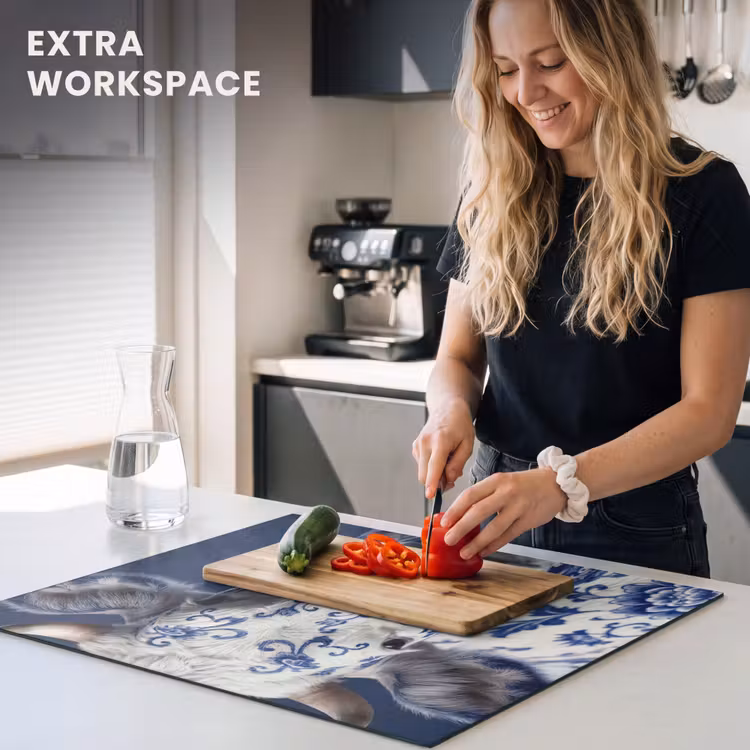 Induction hob protector - Cow - Delft - Blue - Artistic — 7