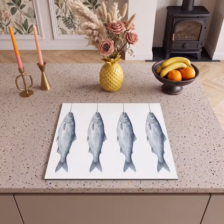 Induction hob protector - Fish - Illustration - Delft - Blue — 3