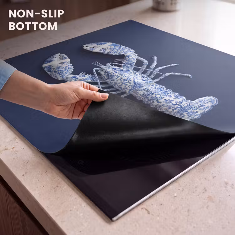 Induction hob protector - Lobster - Porcelain - Delft - Blue — 5