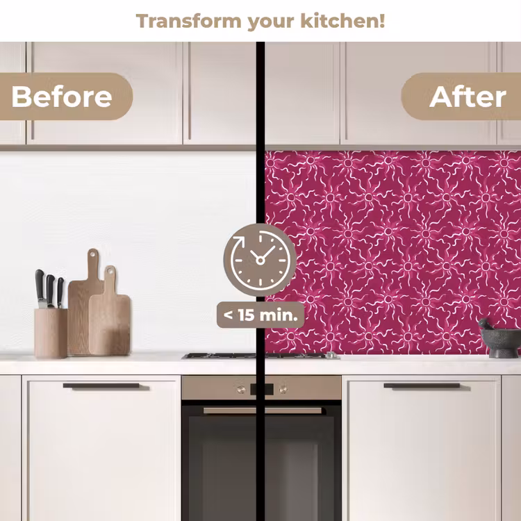 Kitchen splashback - Bohemian - Sun - Magenta — 3