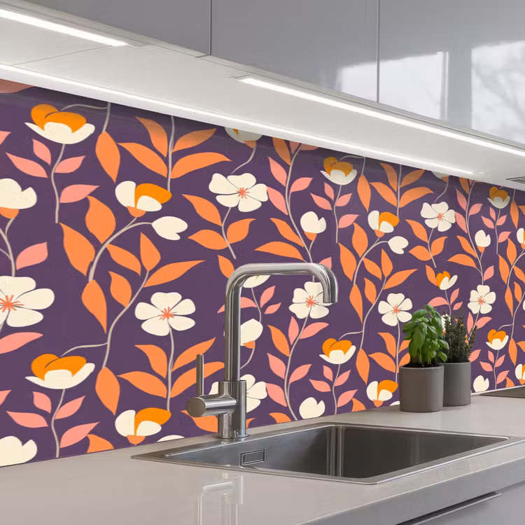 Kitchen splashback - Boho - Vintage - Purple — 2