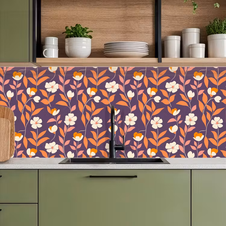 Kitchen splashback - Boho - Vintage - Purple — 8