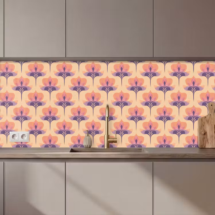 Kitchen splashback - Botanical - Pattern - Pastel — 1