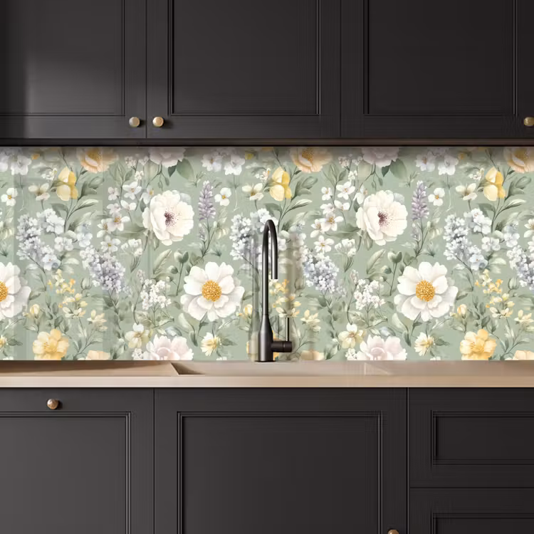 Kitchen splashback - Classic - Floral pattern - Colorful — 6