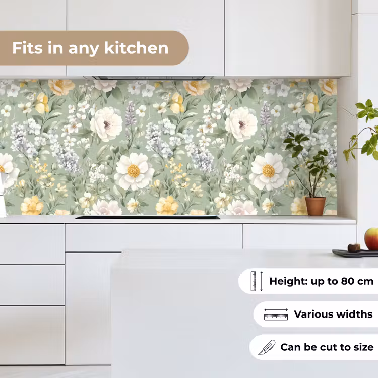 Kitchen splashback - Classic - Floral pattern - Colorful — 7