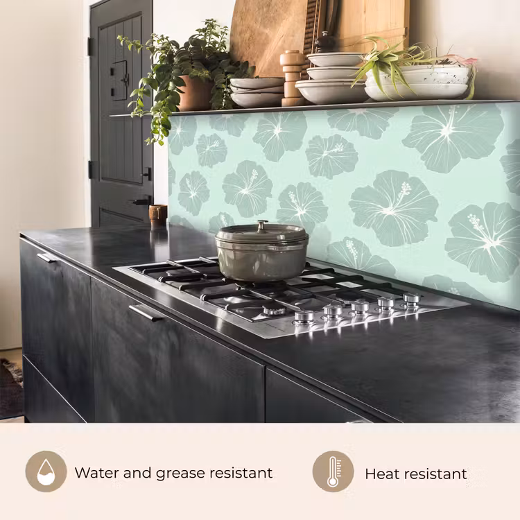 Kitchen splashback - Flowers - Hibiscus - Mint — 5