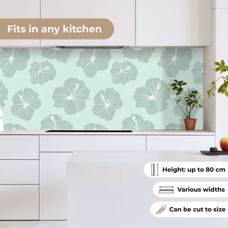 Kitchen splashback - Flowers - Hibiscus - Mint — 7