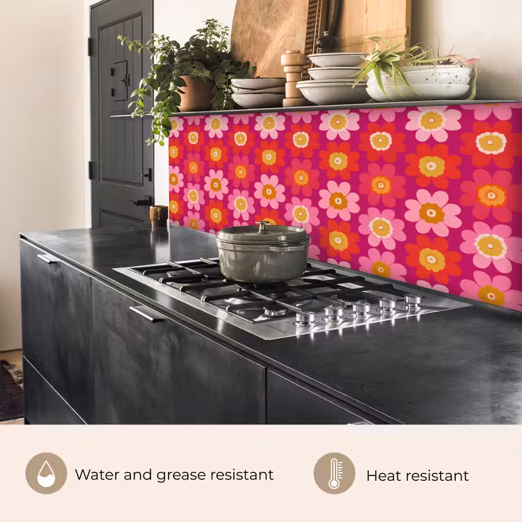 Kitchen splashback - Flowers - Retro - Colorful — 5
