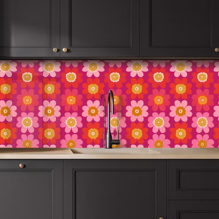 Kitchen splashback - Flowers - Retro - Colorful — 6