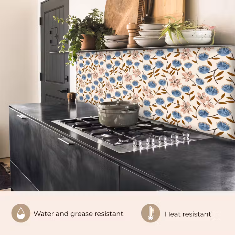 Kitchen splashback - Flowers - Wild - Blue — 5