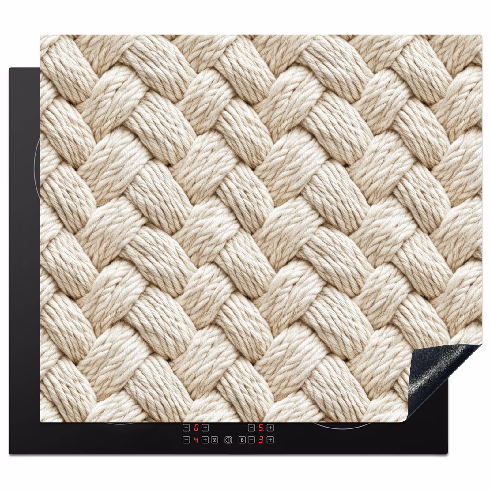 Induction hob protector - Rope - Knitted - Beige — 1