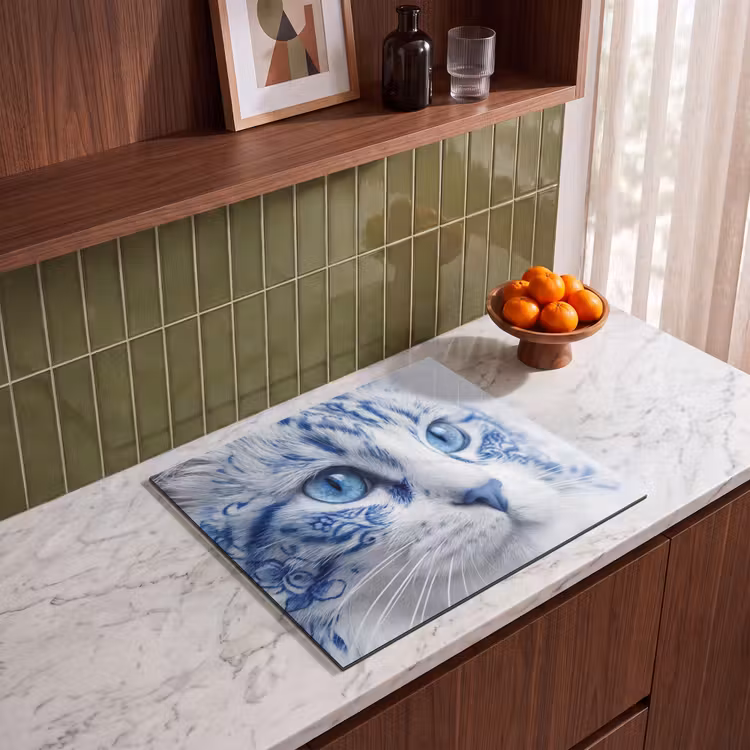 Induction hob protector - Cat - Pattern - Blue — 4
