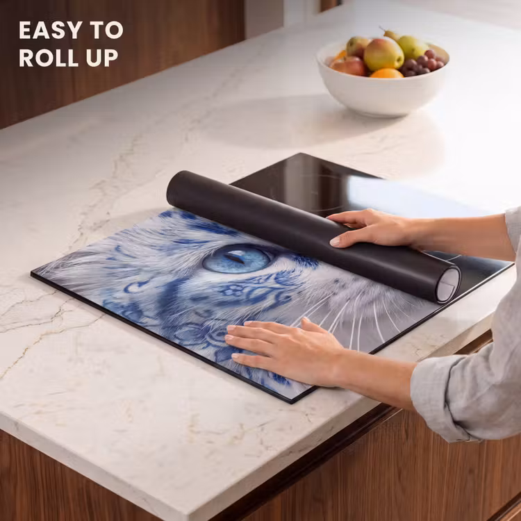 Induction hob protector - Cat - Pattern - Blue — 6