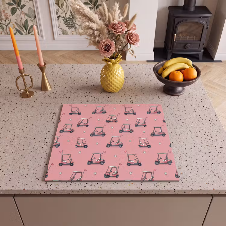 Induction hob cover - Golf Cart - Retro - Pink — 3