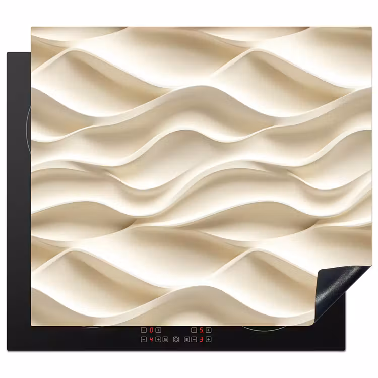 Induction hob protector - Lines - Wavy - Cream — 1
