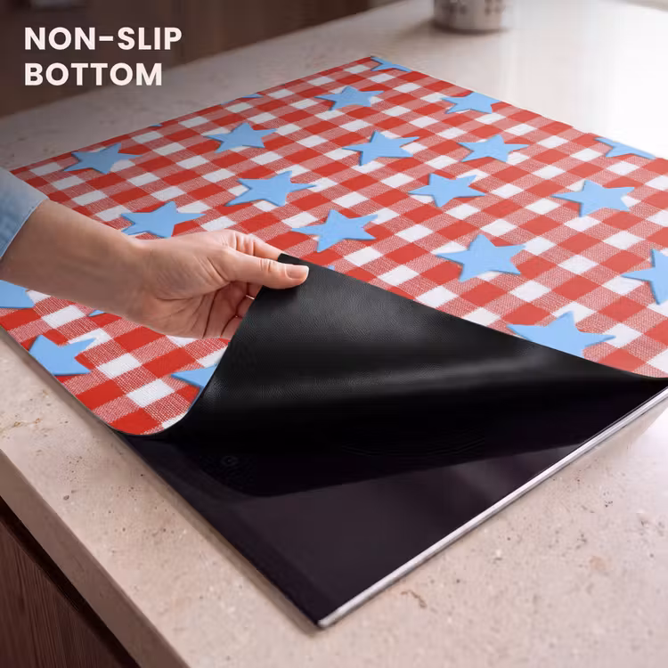 Induction hob cover - Plaid - Stars - Red — 5